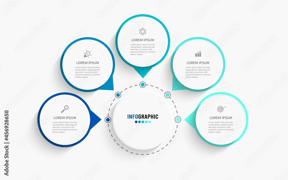 Business data visualization. Process chart. Abstract elements of graph, diagram with steps, options, parts or processes. Vector business template for presentation. Creative concept for infographic.
