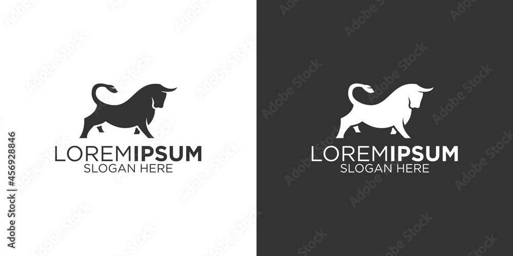 Black bull logo design template