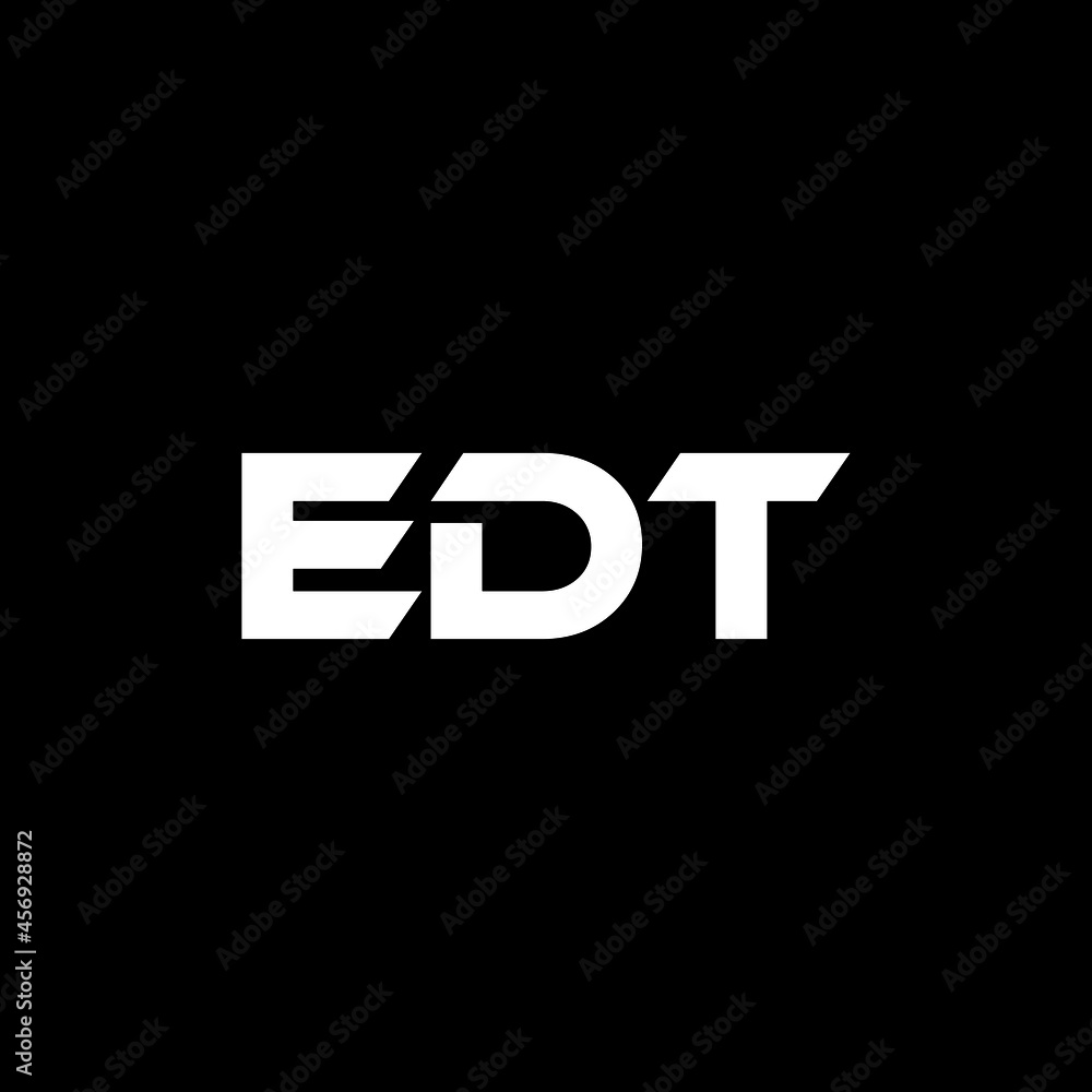 EDT letter logo design with black background in illustrator, vector logo modern alphabet font overlap style. calligraphy designs for logo, Poster, Invitation, etc.