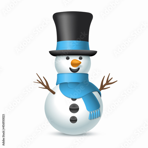 Christmas snowman with top-hat and scarf.