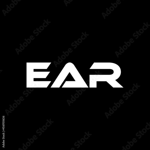 EAR letter logo design with black background in illustrator, vector logo modern alphabet font overlap style. calligraphy designs for logo, Poster, Invitation, etc.