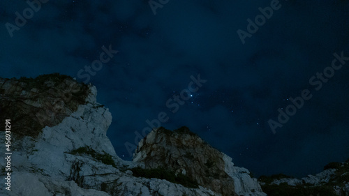 石灰岩と星景