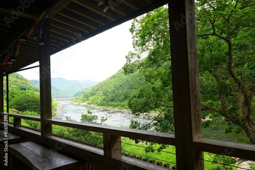 River view from Terrace, Shimanto River Valley in Kochi, Shikoku, Japan - 日本 四国 高知 四万十川 テラスからの眺め