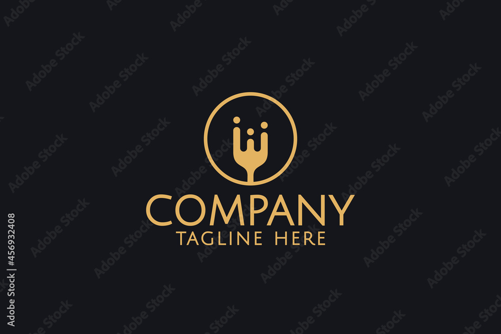 Family meal logo vector graphic with a combination of a fork and family as the icon for any business especially for catering, restaurant, cafe, hospitality, food and beverage, etc.