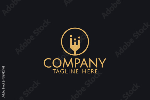 Family meal logo vector graphic with a combination of a fork and family as the icon for any business especially for catering, restaurant, cafe, hospitality, food and beverage, etc.