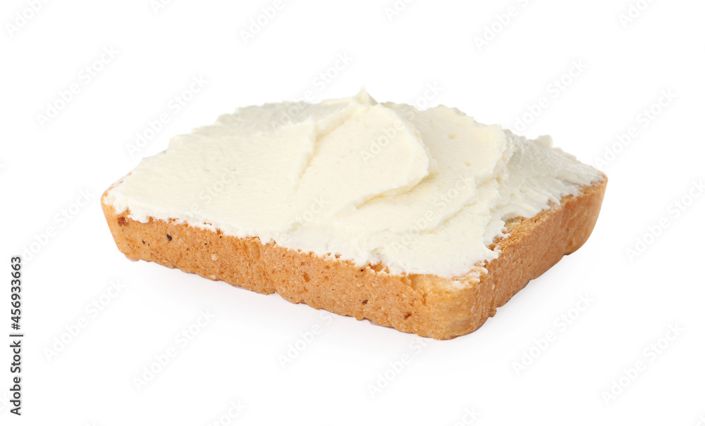 Delicious sandwich with cream cheese isolated on white Delicious sandwich with cream cheese isolated on white