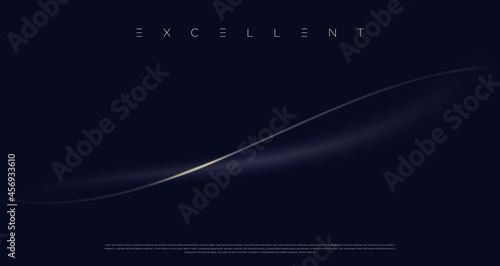 Navy blue premium abstract background with luxury dark golden waves.