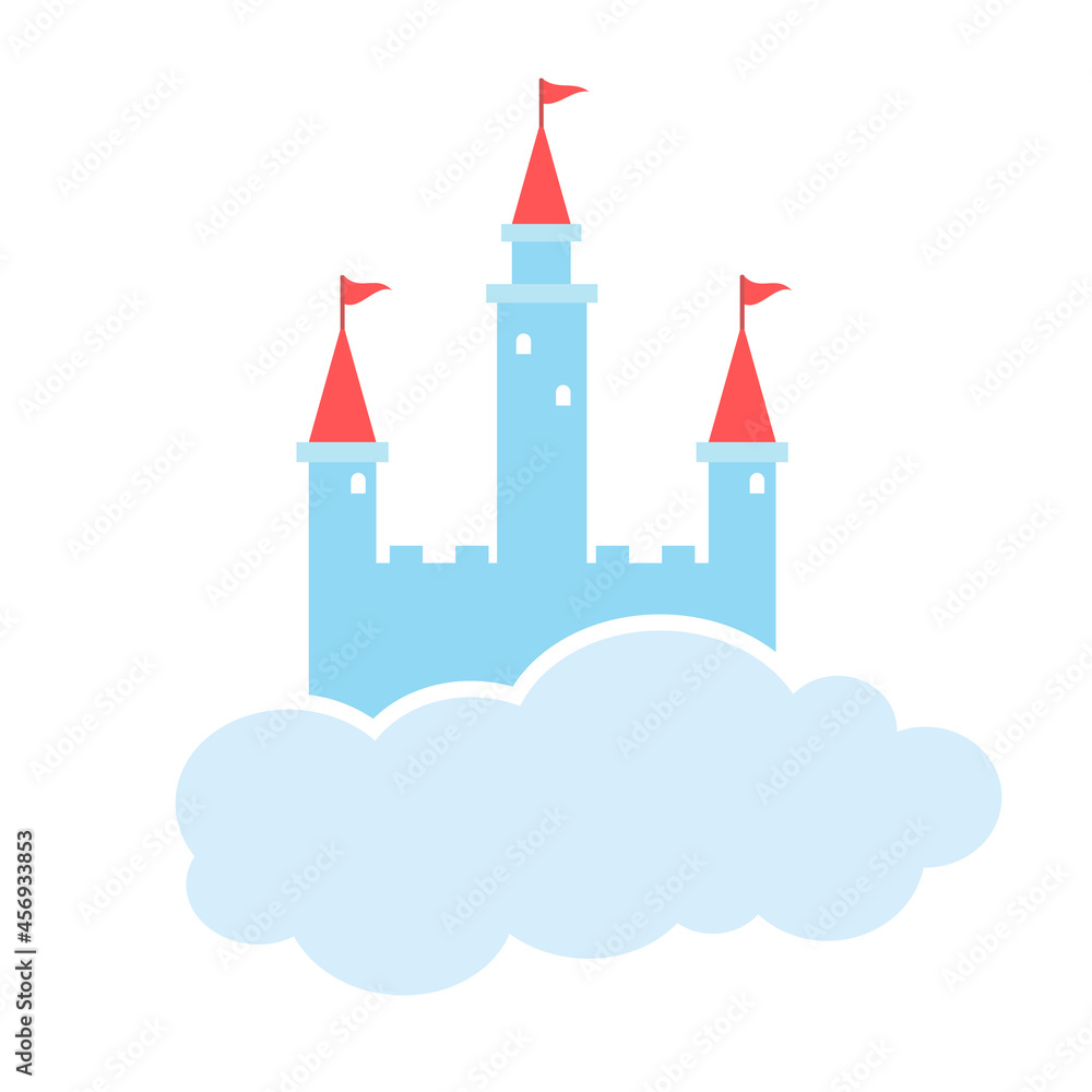 Castle in the air icon. Clipart image isolated on white background
