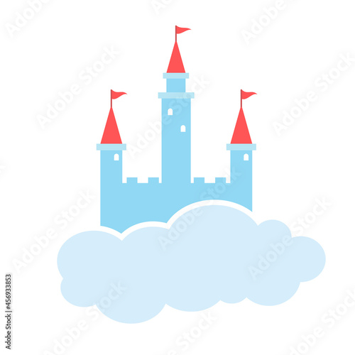 Castle in the air icon. Clipart image isolated on white background