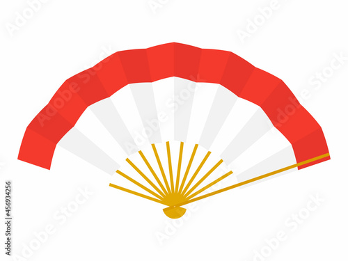 年賀状素材 紅白の扇子
