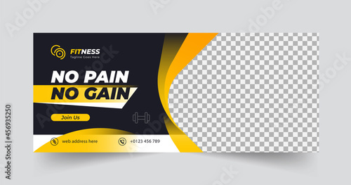 Fitness web banner and social media banner