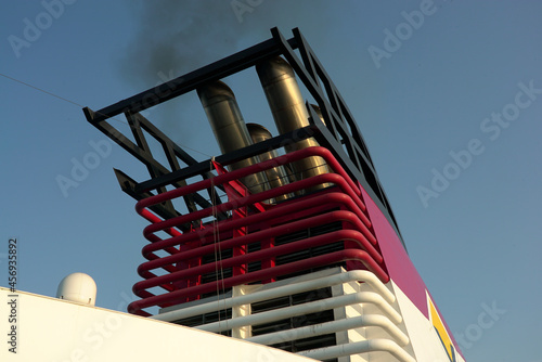 exhaust of a ferry  photo