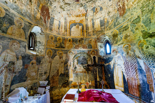 The historic orthodox church of Densus in Romania photo