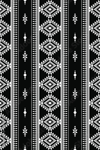 Geometric ethnic oriental seamless pattern traditional Design for background,carpet,wallpaper.clothing,wrapping,Batik fabric,Vector illustration.embroidery style - Sadu, sadou, sadow or sado