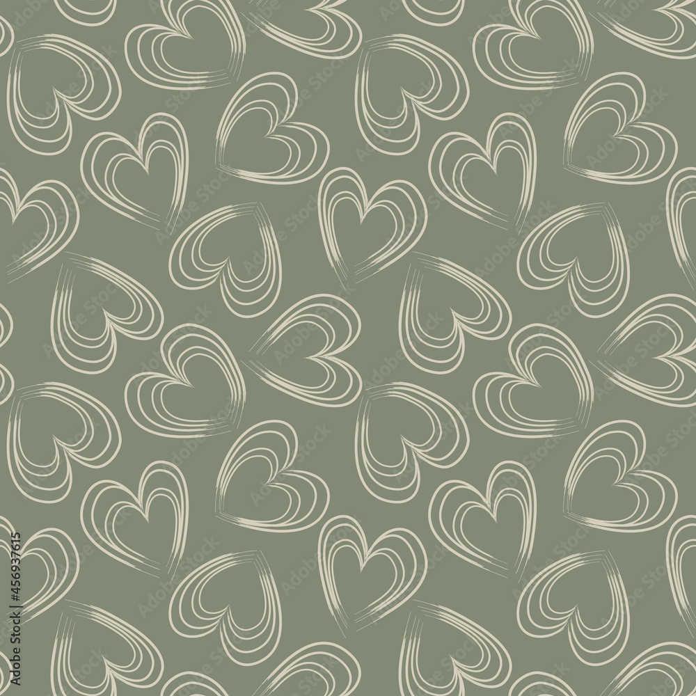 Heart shaped brush stroke seamless pattern background Heart shaped brush stroke seamless pattern background