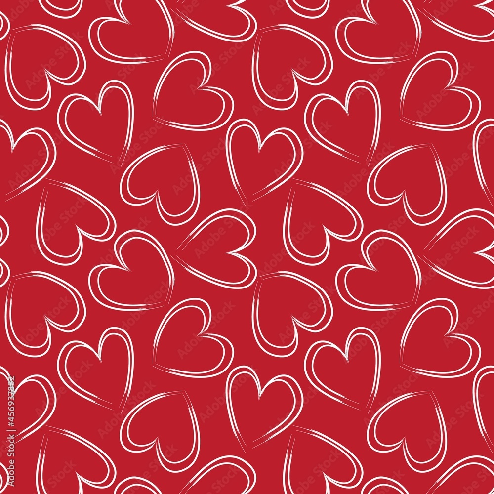 Heart shaped brush stroke seamless pattern background Heart shaped brush stroke seamless pattern background