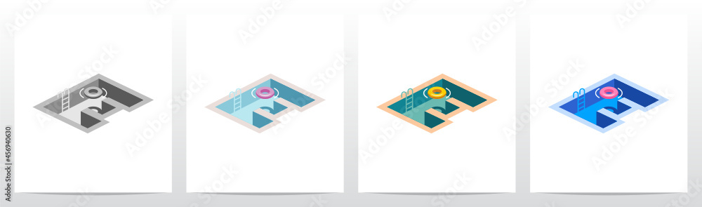 Swimming Pool Letter Logo Design E Swimming Pool Letter Logo Design E