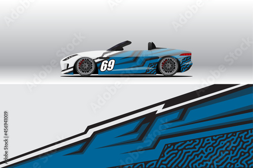 Abstract Race car wrap sticker design and sports background for daily use racing livery or car vinyl stickers