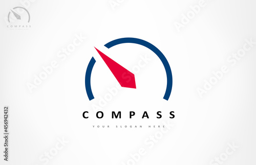 Compass logo vector. Tourist navigation device.