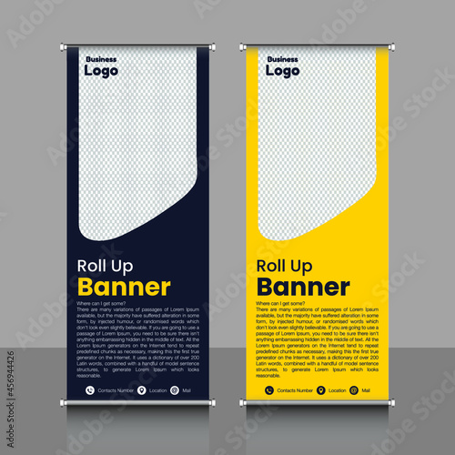 roll up banner, brochure, flyer, banner design, industrial, company, template, vector, abstract, line pattern background, modern x-banner, pull-up banner,  rectangle size banner.