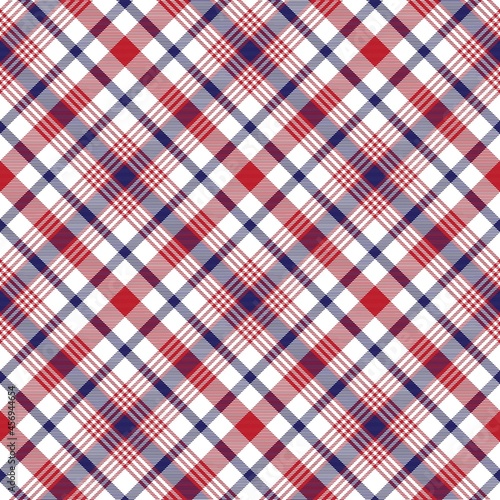 Red Navy Diagonal Plaid Tartan textured Seamless Pattern Design