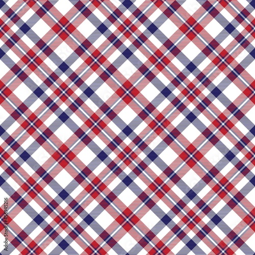 Red Navy Diagonal Plaid Tartan textured Seamless Pattern Design