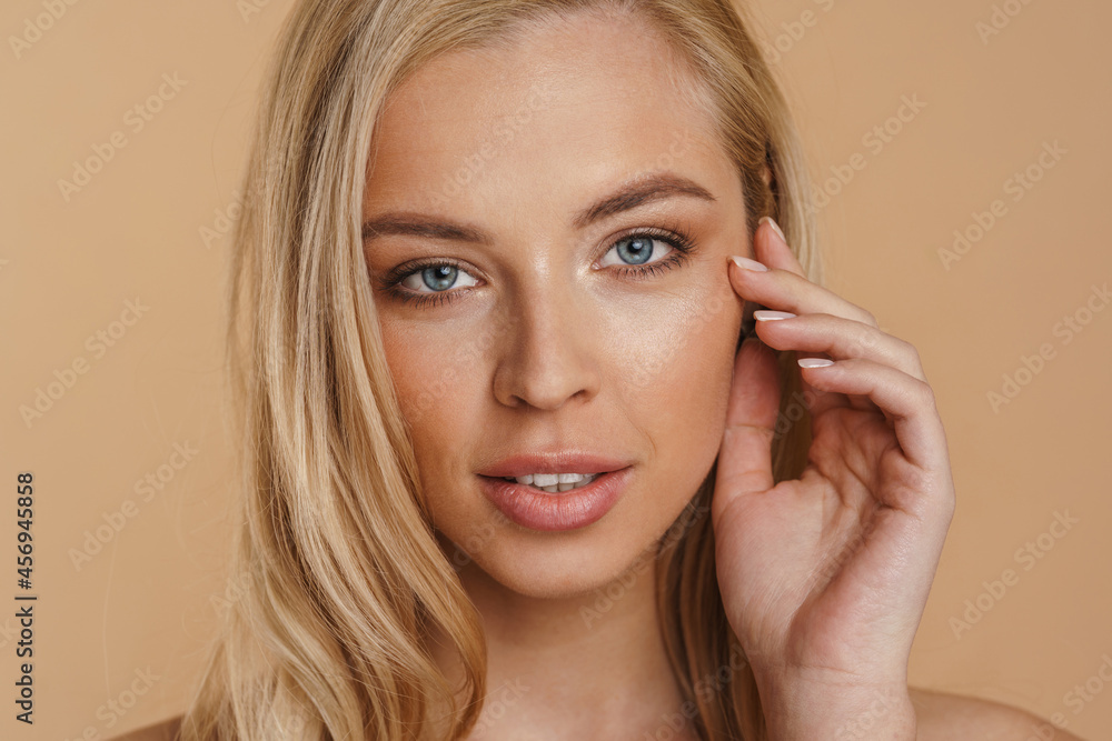 Beauty image of a smiling young blonde woman