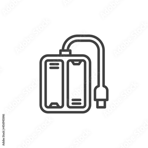 Battery charger line icon