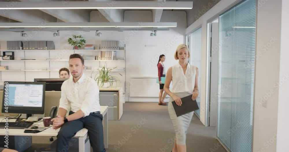 Sexy new woman walking into office interested men and nasty women looking slow motion walk POV shot concept series Sexy new woman walking into office interested men and nasty women looking slow motion walk POV shot concept series