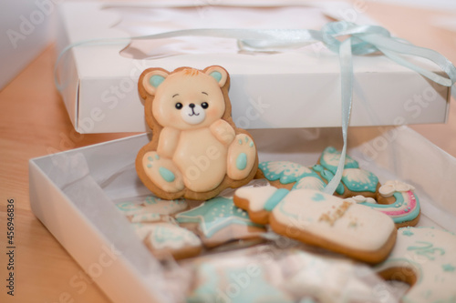 packaged gingerbread, a gift for the birth of a baby