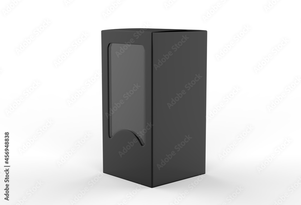 hard box with window set mock-up. Good for packaging design. 3d illustration hard box with window set mock-up. Good for packaging design. 3d illustration