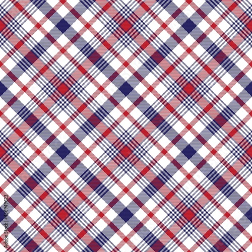 Red Diagonal Plaid Tartan textured Seamless Pattern Design