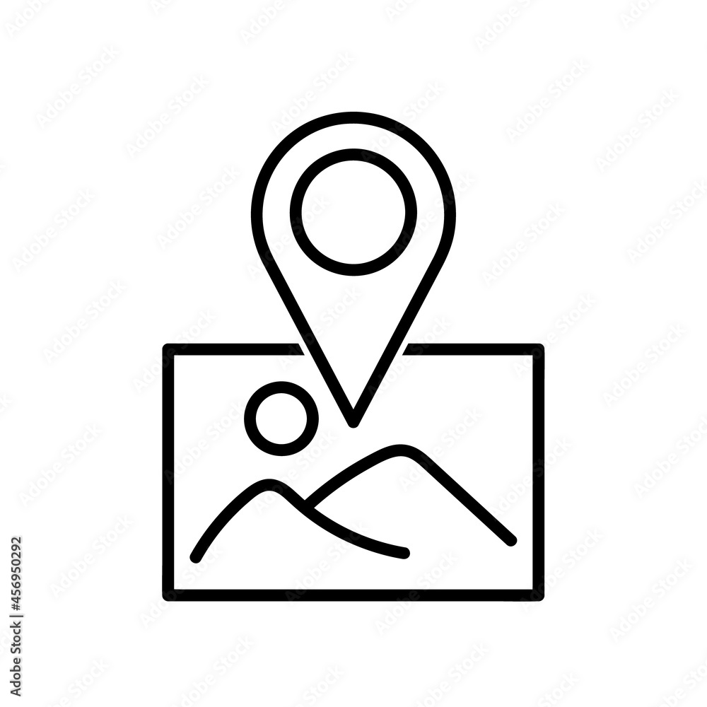 Picture icon. Flat pictogram for web. Line stroke. Simple photo symbol isolated on white background. Outline vector eps10 Picture icon. Flat pictogram for web. Line stroke. Simple photo symbol isolated on white background. Outline vector eps10