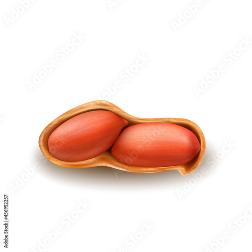 Peanuts Nut In Crashed Shell Natural Snack Vector. Shelled Peanuts Legume Crop Nutrition. Cultivated Agriculture Groundnut Harvest Food Ingredient For Prepare Butter Template Realistic 3d Illustration