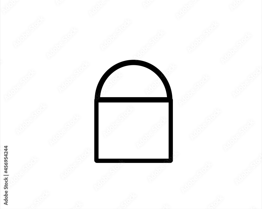Lock drawing with black outline Lock drawing with black outline