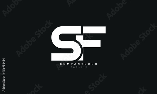 SF, FS, Abstract initial monogram letter alphabet logo design