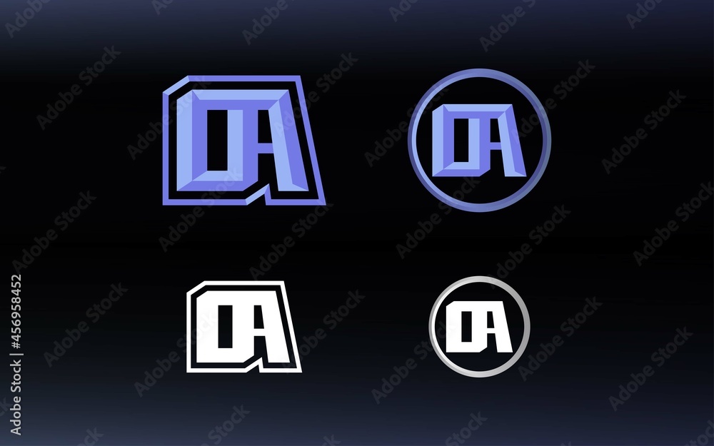 Initials OA logo with a bright color is suitable for E sports teams and others