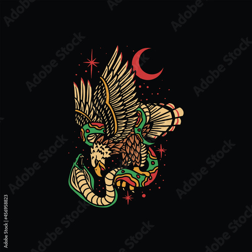 eagle tattoo illustration vector design