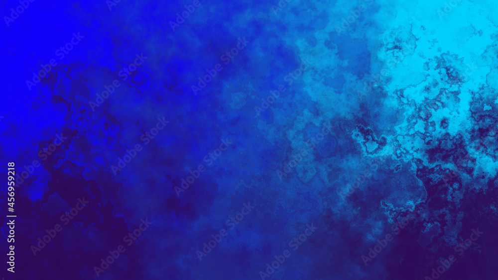 Blue background.Ink in water.Wallpaper for design.Gradient background.3D illustration.