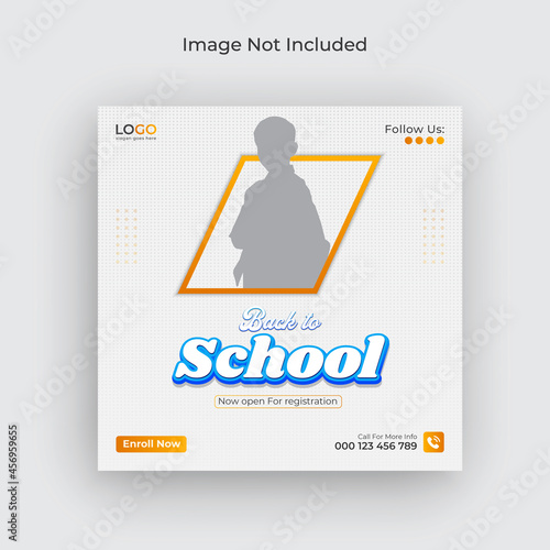 School admission social media and web banner, flyer, facebook cover photo template

