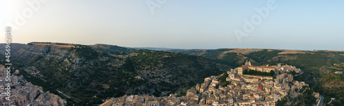 Aerial shot of Ragusa Ibla, and part of Ragusa Superiore, Sicily