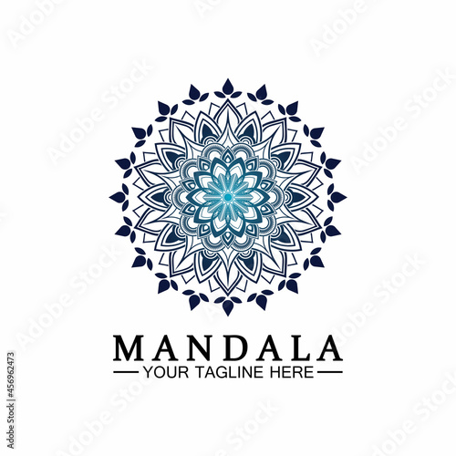 Circle pattern petal Flower Mandala Vector logo template illustration. Colorful template for spiritual retreat or yoga studio,Ornamental business cards,vintage luxury, ornamental decoration