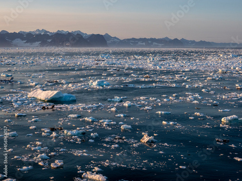 Brash ice off the east coast of Greenland photo