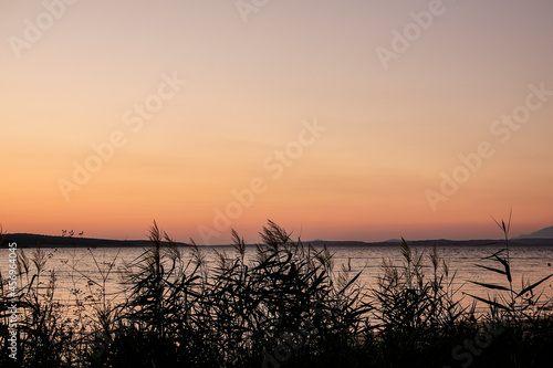 wonderful view to the ocean at sunset