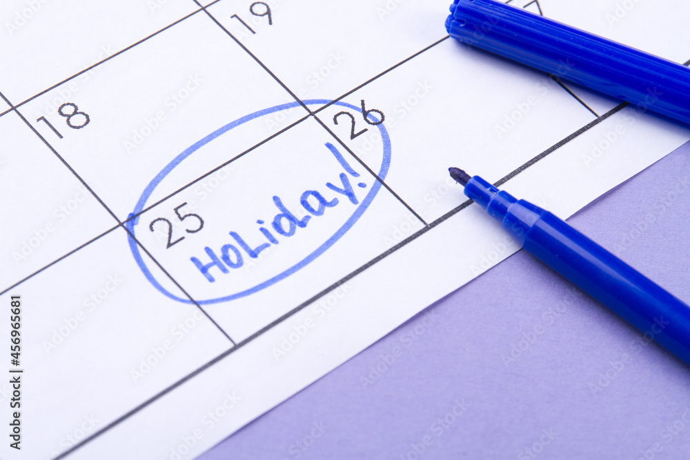 Calendar and holiday concept. Holidays calendar. Calendar and holiday concept. Holidays calendar.