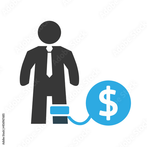 debt and bankruptcy icon - vector illustration