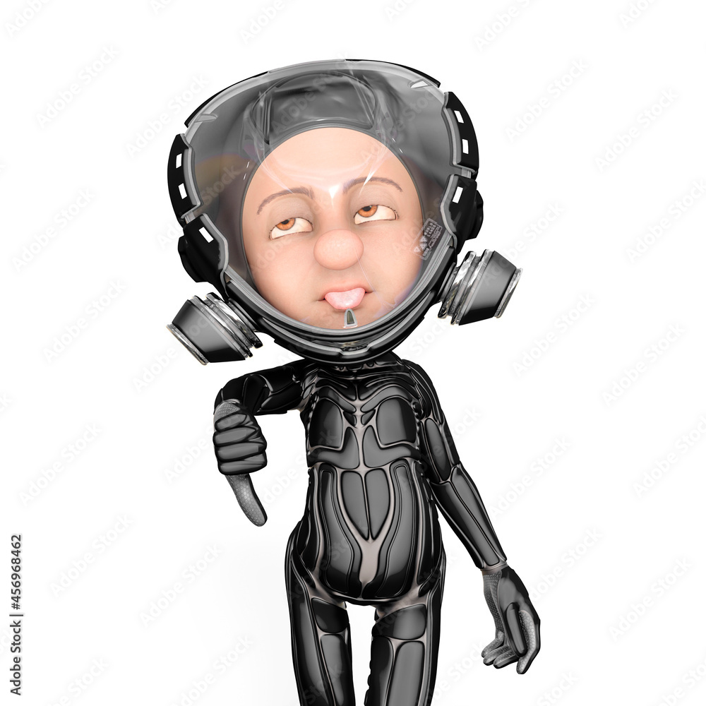 mini astronaut cartoon is doing a thumbs down mini astronaut cartoon is doing a thumbs down
