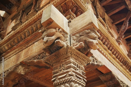 Beautiful woods carved in a traditional way in nepal.
