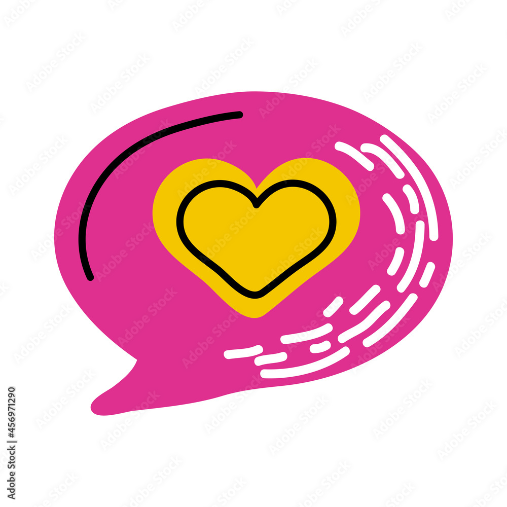 Communication bubble with heart