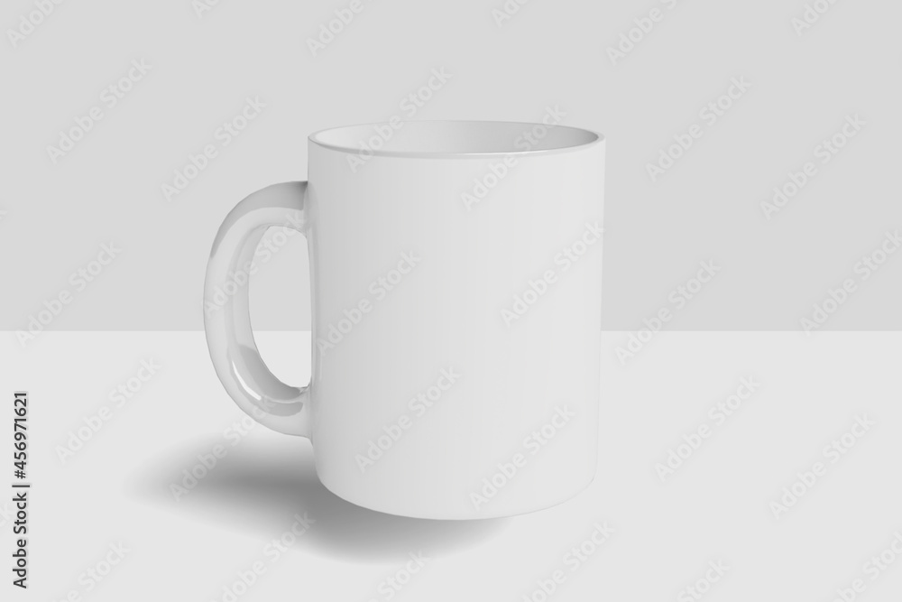 Obraz premium Realistic White Mug Illustration for Branding Mockup. 3D Render.